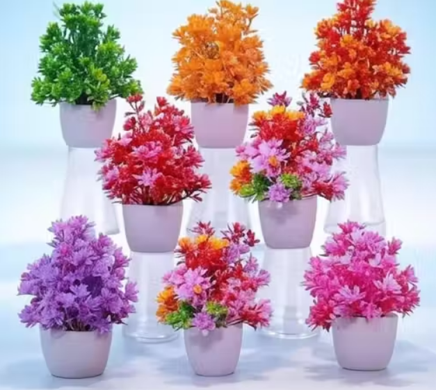 Artificial flower set of 8 for home and office decoration