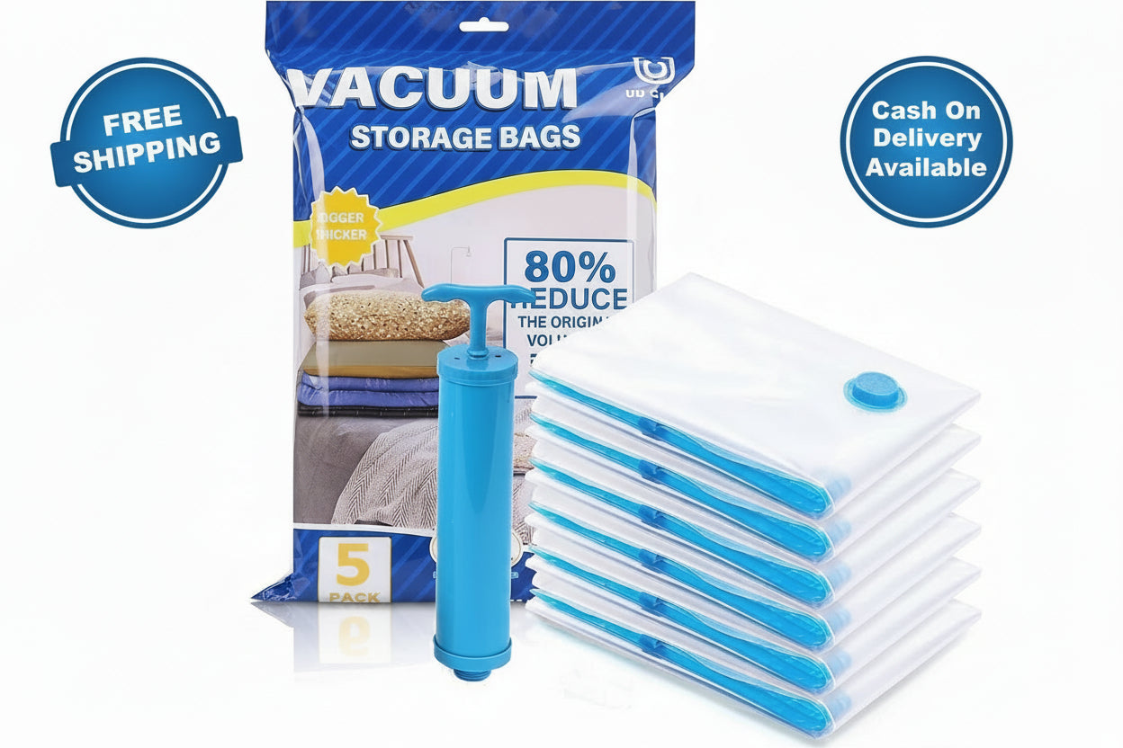 Compression storage bags with double zipper seal to reduce clothes storage volume