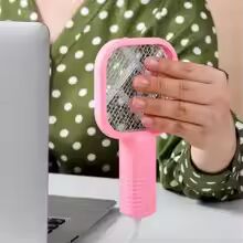 Plug and play mini mosquito racket with USB port and purple night light