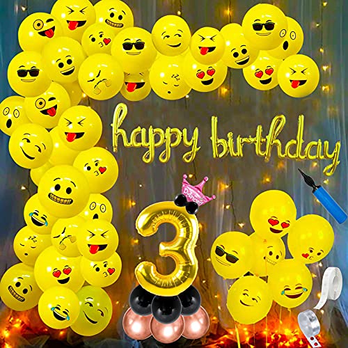 happy birthday decoration set with balloons, fairy lights and foil balloons