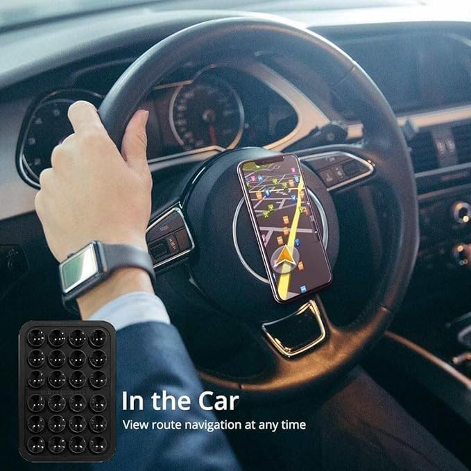 phone holder with strong adhesive backing for hands-free smartphone use