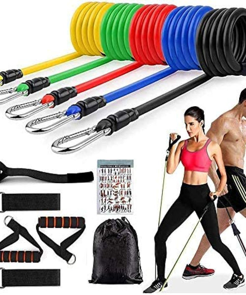 11 pcs resistance band set for men and women workout